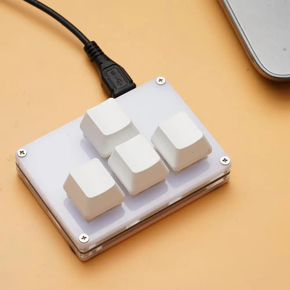 Mini Teclado Gamer Mecánico 4 Teclas – Compacto y Ergonómico, Ideal para Gaming y Streaming